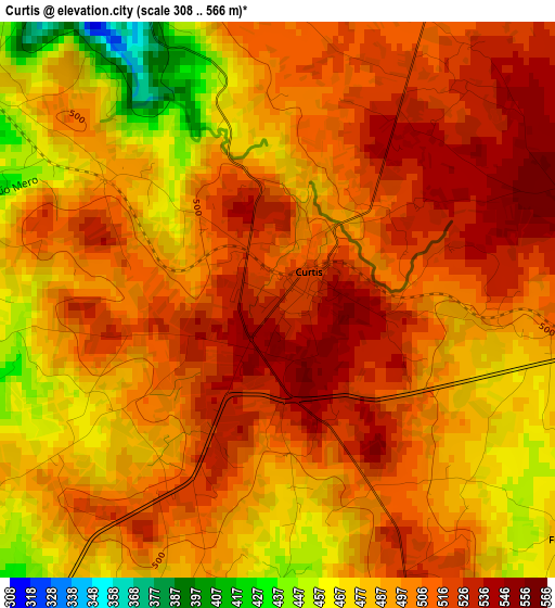 Curtis elevation map