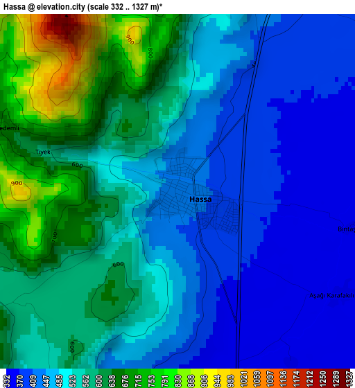 Hassa elevation map