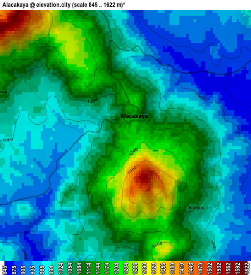 Alacakaya elevation map