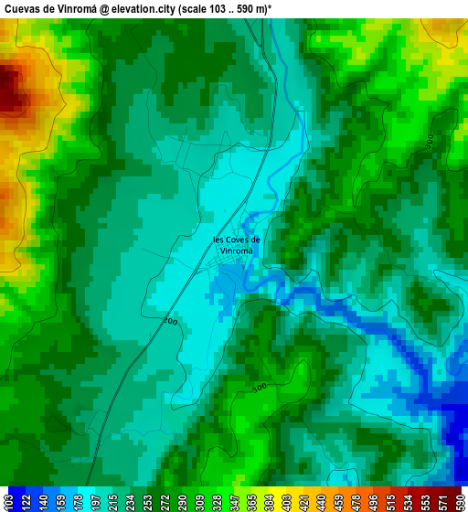 Cuevas de Vinromá elevation map