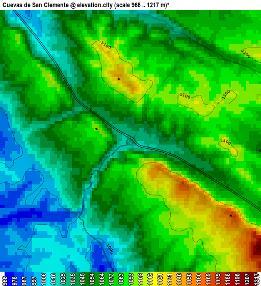 Cuevas de San Clemente elevation map