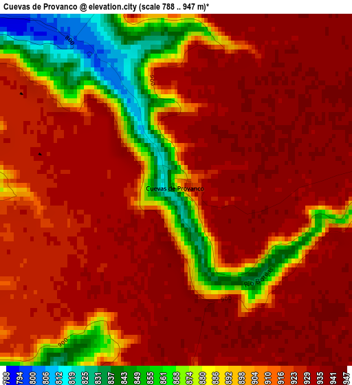 Cuevas de Provanco elevation map