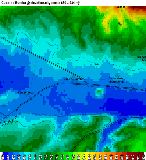 Cubo de Bureba elevation map