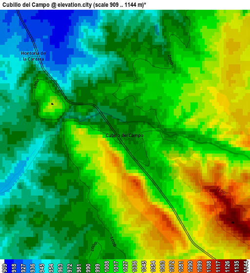 Cubillo del Campo elevation map