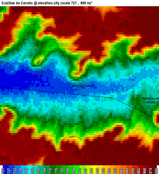 Cubillas de Cerrato elevation map