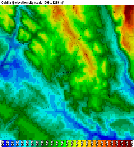 Cubilla elevation map