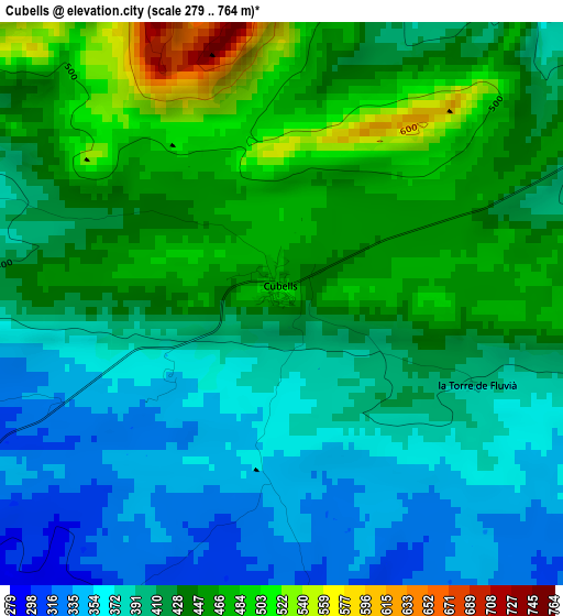 Cubells elevation map