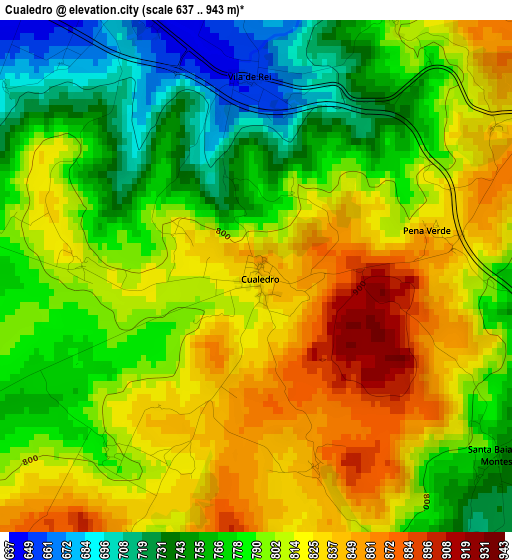 Cualedro elevation map