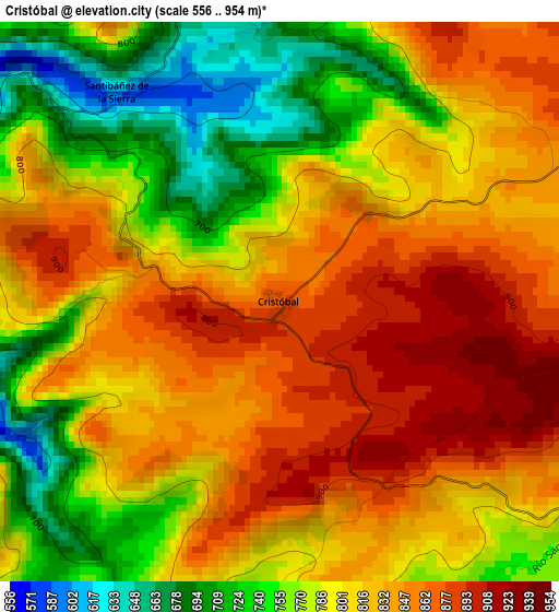 Cristóbal elevation map