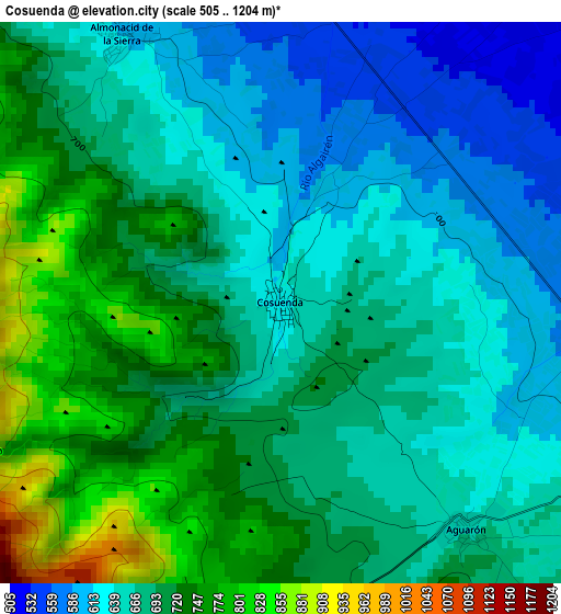 Cosuenda elevation map