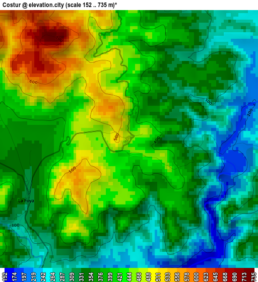 Costur elevation map