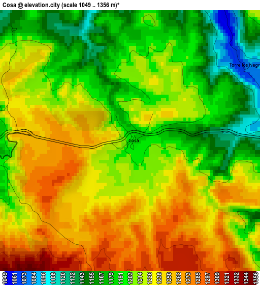 Cosa elevation map