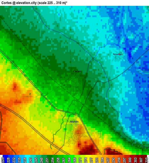 Cortes elevation map