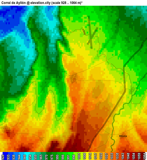 Corral de Ayllón elevation map