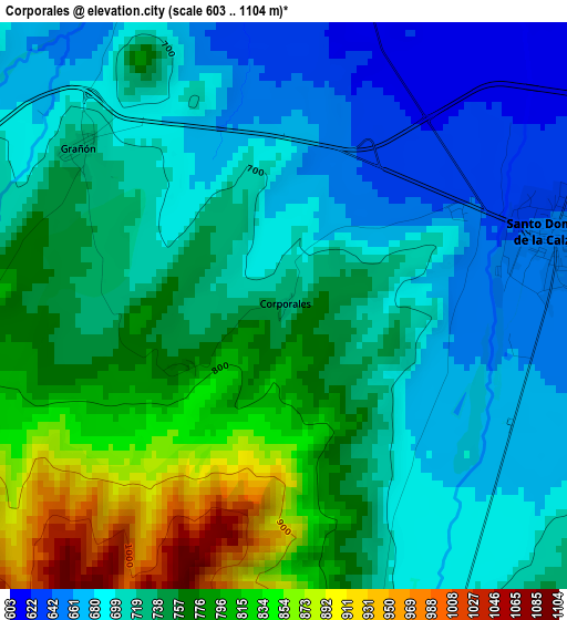 Corporales elevation map