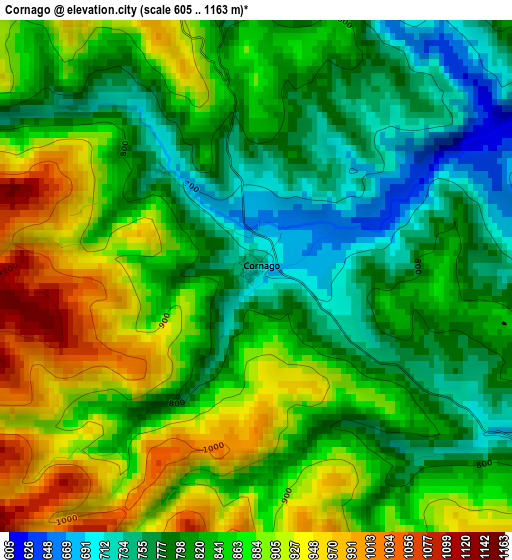 Cornago elevation map