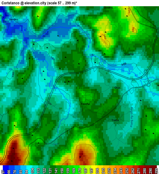 Coristanco elevation map