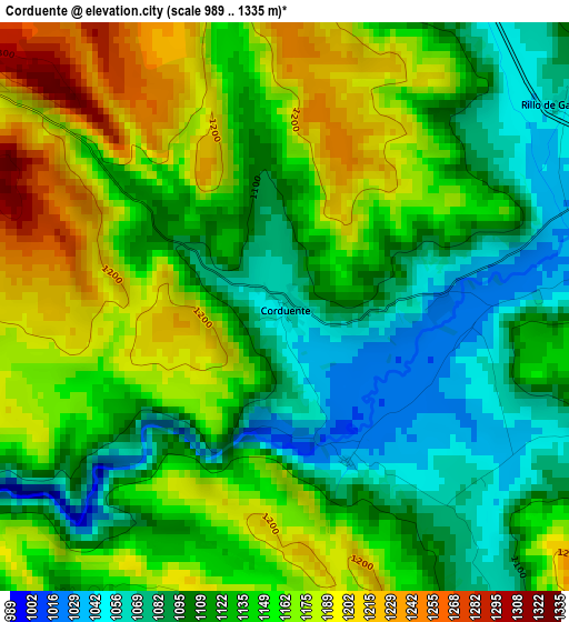 Corduente elevation map