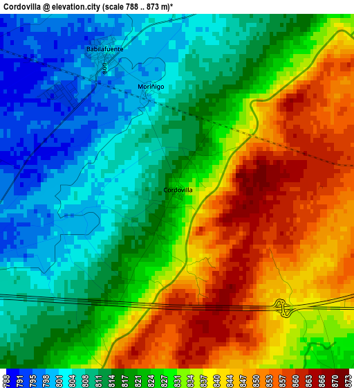 Cordovilla elevation map