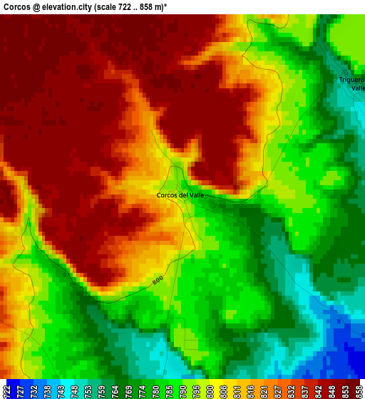 Corcos elevation map