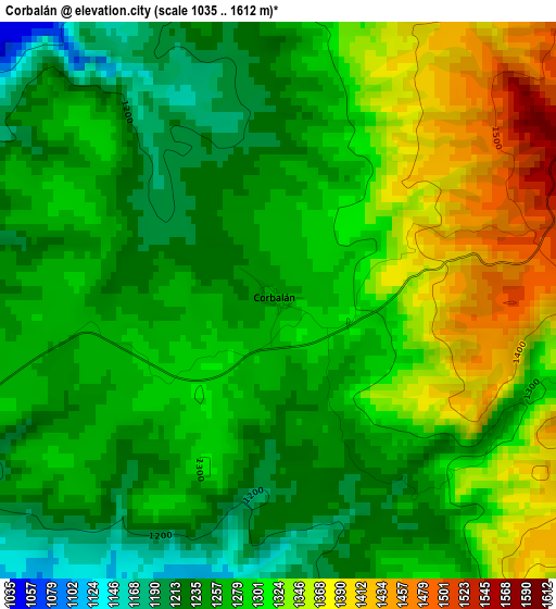 Corbalán elevation map