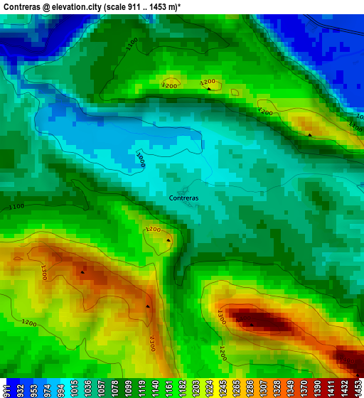 Contreras elevation map