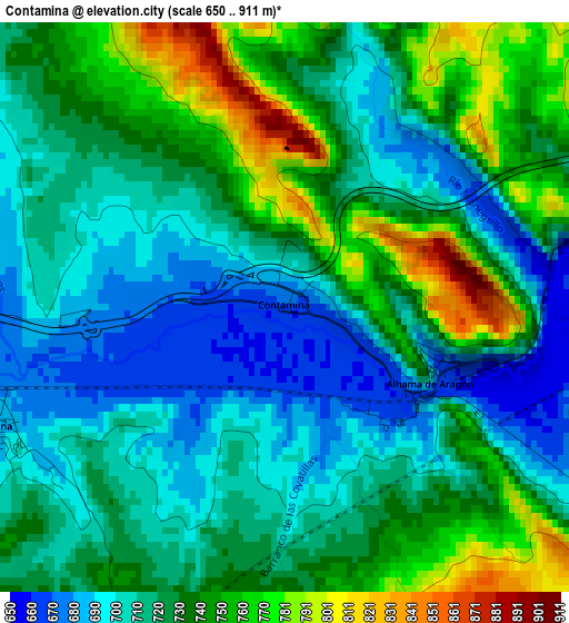 Contamina elevation map