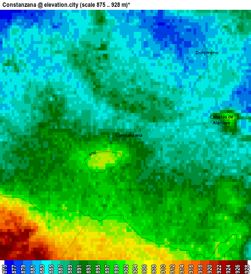 Constanzana elevation map