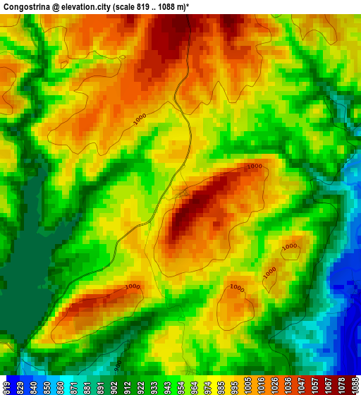 Congostrina elevation map