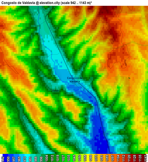 Congosto de Valdavia elevation map