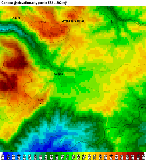 Conesa elevation map