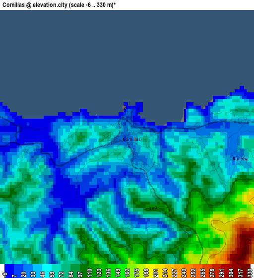 Comillas elevation map