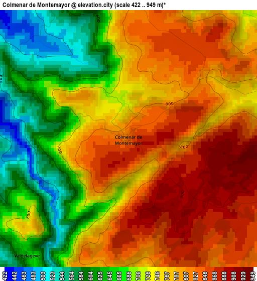 Colmenar de Montemayor elevation map