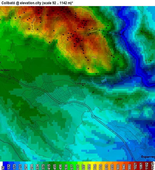 Collbató elevation map