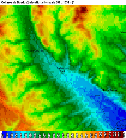 Collazos de Boedo elevation map