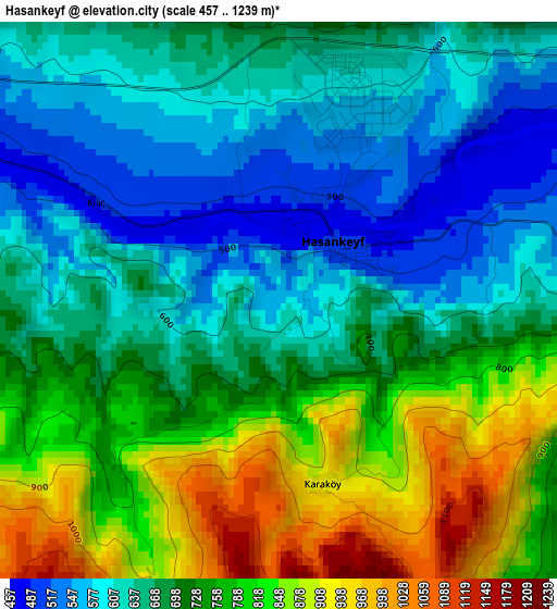 Hasankeyf elevation map