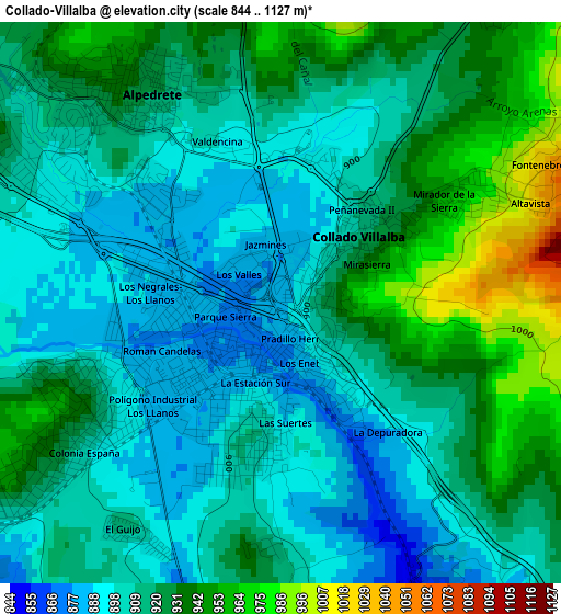 Collado-Villalba elevation map