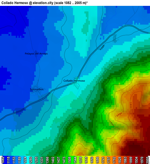 Collado Hermoso elevation map