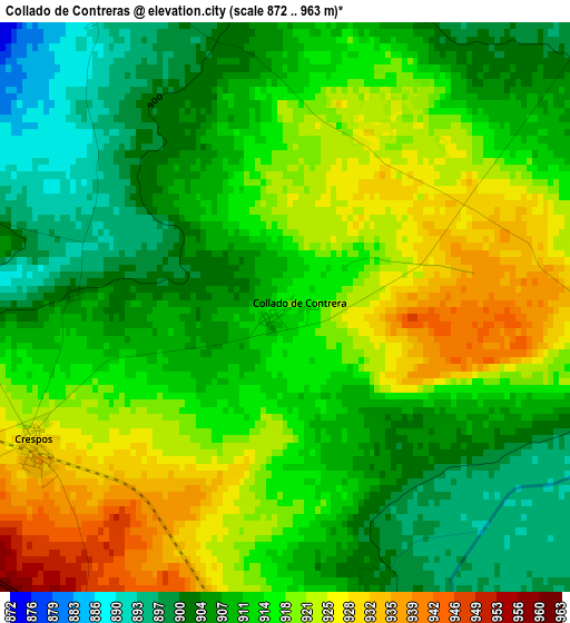 Collado de Contreras elevation map