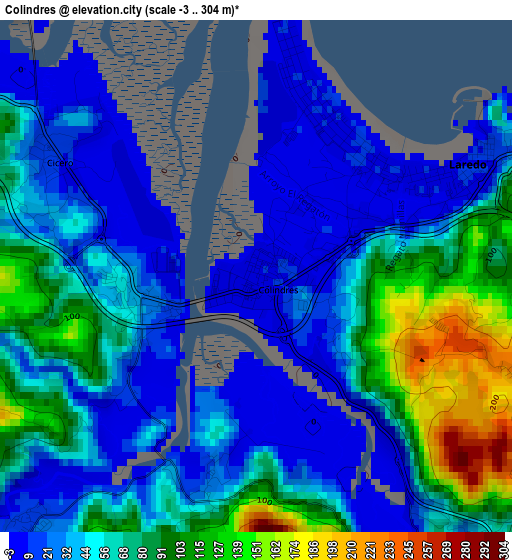 Colindres elevation map