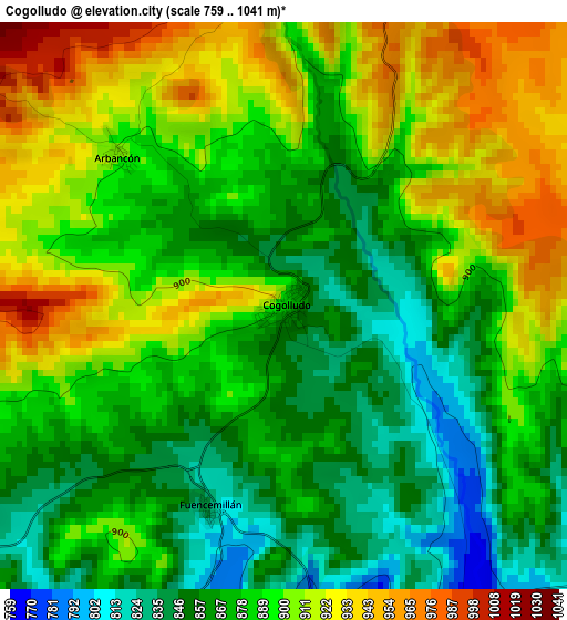 Cogolludo elevation map