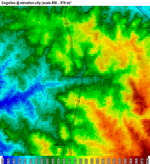 Cogollos elevation map