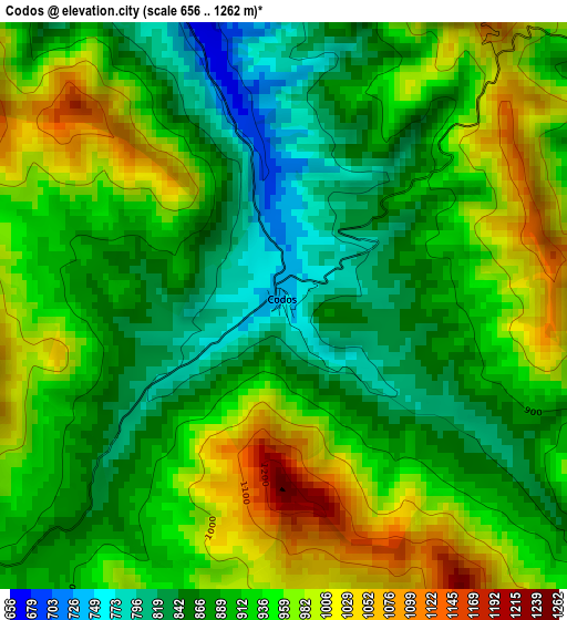 Codos elevation map