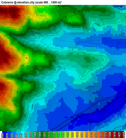 Cobreros elevation map