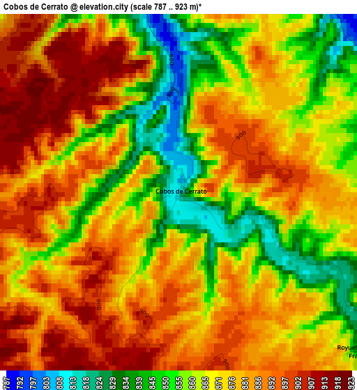 Cobos de Cerrato elevation map