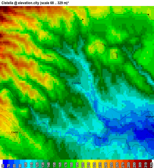 Cistella elevation map