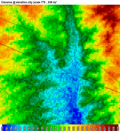 Cisneros elevation map