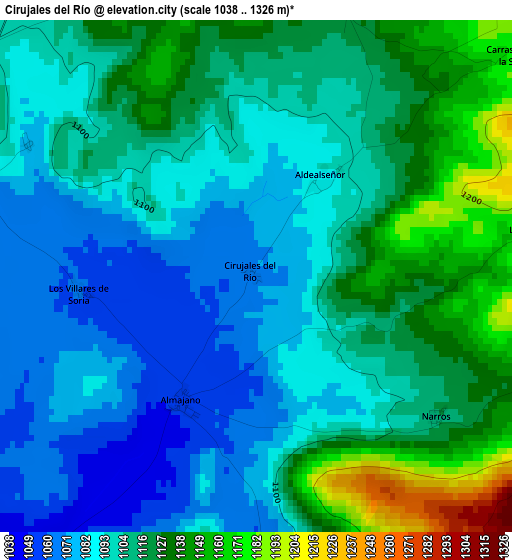 Cirujales del Río elevation map