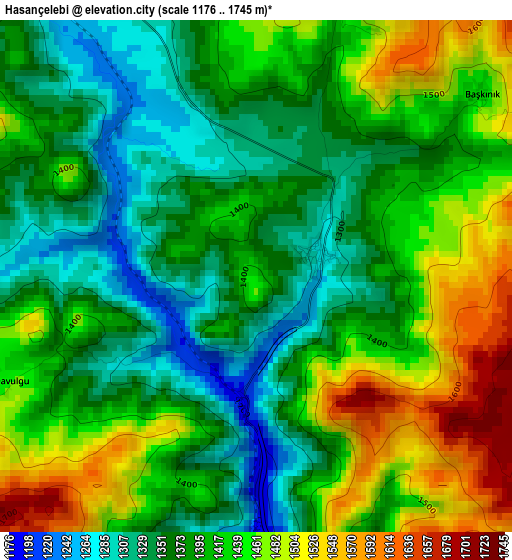 Hasançelebi elevation map