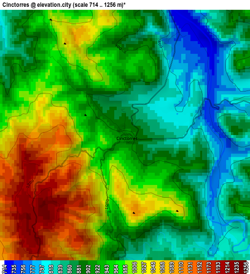 Cinctorres elevation map